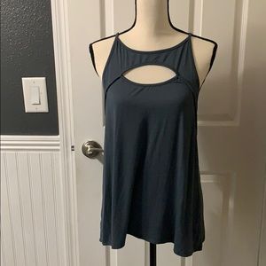 Gray keyhole tank top